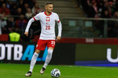 Sebastian Szymanski, Polonya ve Hırvatistan milli takımları arasında PGE Narodowy 'de oynanan UEFA Uluslar Ligi maçında görüldü (Maciej Rogowski)
