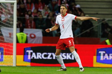 Jan Bednarek, Polonya ve Hırvatistan milli takımları arasında oynanan UEFA Uluslar Ligi maçı sırasında PGE Narodowy 'da görüldü (Maciej Rogowski)