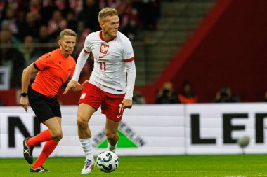 Karol Swiderski, Polonya ve Hırvatistan milli takımları arasında oynanan UEFA Uluslar Ligi maçında PGE Narodowy 'da görüldü (Maciej Rogowski)