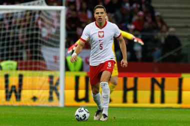 Jan Bednarek, Polonya ve Hırvatistan milli takımları arasında oynanan UEFA Uluslar Ligi maçı sırasında PGE Narodowy 'da görüldü (Maciej Rogowski)