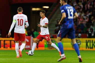 Jakub Kiwior, Polonya ve Hırvatistan milli takımları arasında PGE Narodowy 'da oynanan UEFA Uluslar Ligi maçında görüldü (Maciej Rogowski)