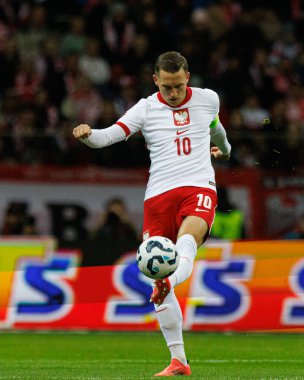 Piotr Zielinski, Polonya ve Hırvatistan milli takımları arasında PGE Narodowy 'de oynanan UEFA Uluslar Ligi maçında görüldü (Maciej Rogowski)