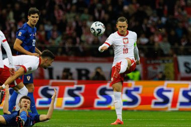 Piotr Zielinski, Polonya ve Hırvatistan milli takımları arasında PGE Narodowy 'de oynanan UEFA Uluslar Ligi maçında görüldü (Maciej Rogowski)
