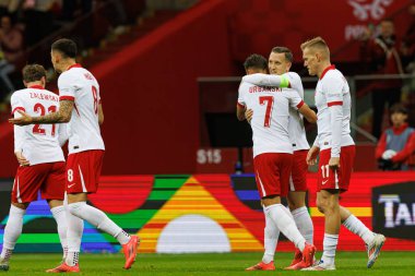Piotr Zielinski, Kacper Urbanski, Polonya ve Hırvatistan milli takımları arasındaki UEFA Milletler Ligi maçında PGE Narodowy 'de (Maciej Rogowski)