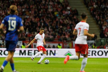 Jan Bednarek, Polonya ve Hırvatistan milli takımları arasında oynanan UEFA Uluslar Ligi maçı sırasında PGE Narodowy 'da görüldü (Maciej Rogowski)