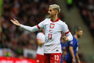 Jakub Kaminski, Polonya ve Hırvatistan milli takımları arasında PGE Narodowy 'de oynanan UEFA Uluslar Ligi maçında görüldü (Maciej Rogowski)