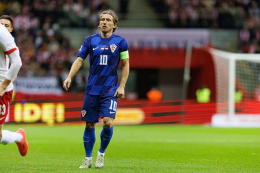 Luka Modriç, Polonya ve Hırvatistan milli takımları arasında PGE Narodowy 'de oynanan UEFA Uluslar Ligi maçında görüldü (Maciej Rogowski)