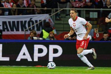 Jan Bednarek, Polonya ve Hırvatistan milli takımları arasında oynanan UEFA Uluslar Ligi maçı sırasında PGE Narodowy 'da görüldü (Maciej Rogowski)