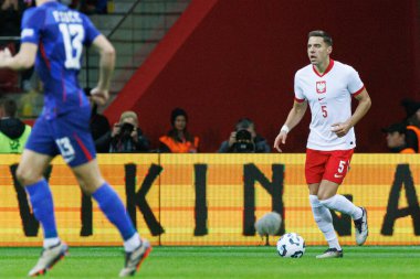 Jan Bednarek, Polonya ve Hırvatistan milli takımları arasında oynanan UEFA Uluslar Ligi maçı sırasında PGE Narodowy 'da görüldü (Maciej Rogowski)