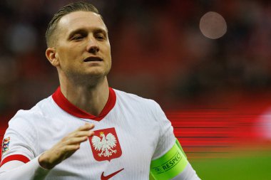 Piotr Zielinski, Polonya ve Hırvatistan milli takımları arasında PGE Narodowy 'de oynanan UEFA Uluslar Ligi maçında görüldü (Maciej Rogowski)