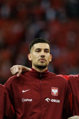 Jakub Moder, Polonya ve Hırvatistan milli takımları arasında oynanan UEFA Uluslar Ligi maçı sırasında PGE Narodowy 'da (Maciej Rogowski)