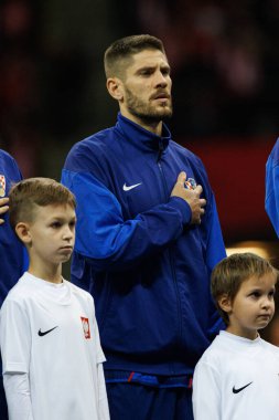 Andrej Kramariç, Polonya ve Hırvatistan milli takımları arasında PGE Narodowy 'de oynanan UEFA Uluslar Ligi maçında görüldü (Maciej Rogowski)