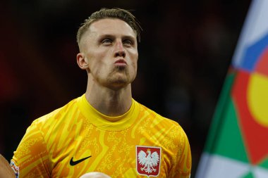 Marcin Bulka, Polonya ve Hırvatistan milli takımları arasında PGE Narodowy 'de oynanan UEFA Uluslar Ligi maçında görüldü (Maciej Rogowski)