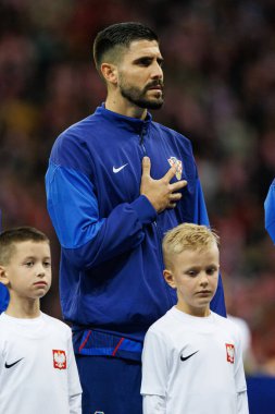 Martin Erliç, Polonya ve Hırvatistan milli takımları arasında PGE Narodowy 'de oynanan UEFA Uluslar Ligi maçında görüldü (Maciej Rogowski)