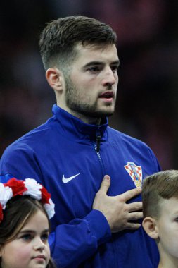 Martin Baturina, Polonya ve Hırvatistan milli takımları arasında PGE Narodowy 'de oynanan UEFA Uluslar Ligi maçında görüldü (Maciej Rogowski)