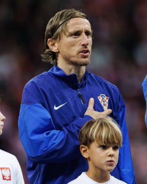 Luka Modriç, Polonya ve Hırvatistan milli takımları arasında PGE Narodowy 'de oynanan UEFA Uluslar Ligi maçında görüldü (Maciej Rogowski)