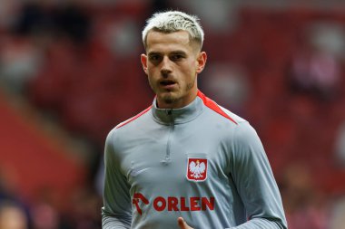 Jakub Kaminski, Polonya ve Hırvatistan milli takımları arasında PGE Narodowy 'de oynanan UEFA Uluslar Ligi maçında görüldü (Maciej Rogowski)