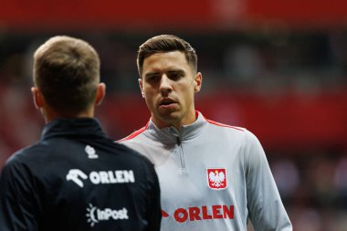 Jan Bednarek, Polonya ve Hırvatistan milli takımları arasında oynanan UEFA Uluslar Ligi maçı sırasında PGE Narodowy 'da görüldü (Maciej Rogowski)