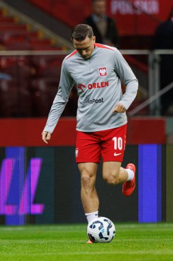 Piotr Zielinski, Polonya ve Hırvatistan milli takımları arasında PGE Narodowy 'de oynanan UEFA Uluslar Ligi maçında görüldü (Maciej Rogowski)