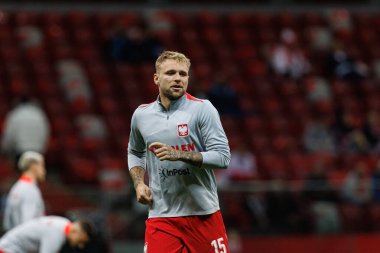 Tymoteusz Puchacz, Polonya ve Hırvatistan milli takımları arasında PGE Narodowy 'de oynanan UEFA Uluslar Ligi maçında görüldü (Maciej Rogowski)