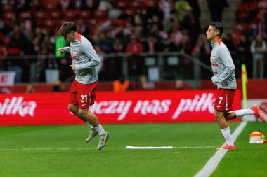 Nicola Zalewski, Kacper Urbanski, Polonya ve Hırvatistan milli takımları arasında oynanan UEFA Uluslar Ligi maçında PGE Narodowy 'de (Maciej Rogowski)