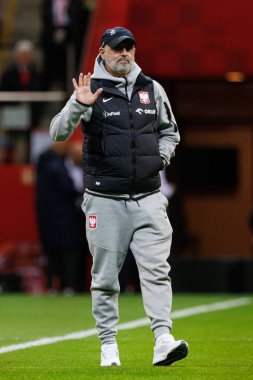 Michal Probierz, Polonya ve Hırvatistan milli takımları arasında PGE Narodowy 'de oynanan UEFA Uluslar Ligi maçında görüldü (Maciej Rogowski)