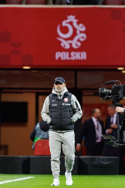 Michal Probierz, Polonya ve Hırvatistan milli takımları arasında PGE Narodowy 'de oynanan UEFA Uluslar Ligi maçında görüldü (Maciej Rogowski)