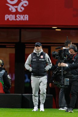 Michal Probierz, Polonya ve Hırvatistan milli takımları arasında PGE Narodowy 'de oynanan UEFA Uluslar Ligi maçında görüldü (Maciej Rogowski)