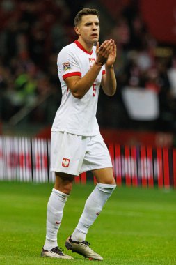 Jan Bednarek, PGE Narodowy 'de Polonya ve Portekiz milli takımları arasında oynanan UEFA Uluslar Ligi maçı sırasında görüldü (Maciej Rogowski)