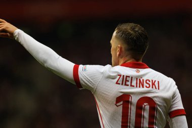 Piotr Zielinski, Polonya ve Portekiz milli takımları arasında oynanan UEFA Uluslar Ligi maçı sırasında PGE Narodowy 'da görüldü (Maciej Rogowski)