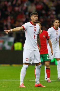 Jakub Moder, PGE Narodowy 'de Polonya ve Portekiz milli takımları arasında oynanan UEFA Uluslar Ligi maçı sırasında görüldü (Maciej Rogowski)