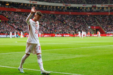 Sebastian Szymanski UEFA Uluslar Ligi maçında PGE Narodowy 'da Polonya ve Portekiz milli takımları arasında görüldü (Maciej Rogowski)