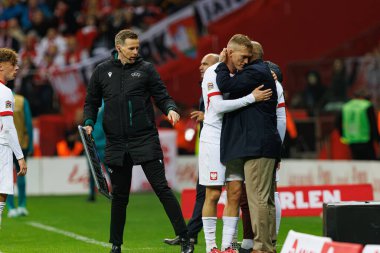 Karol Swiderski, Michal Probierz UEFA Uluslar Ligi maçında PGE Narodowy 'da Polonya ve Portekiz milli takımları arasında görüldü (Maciej Rogowski)