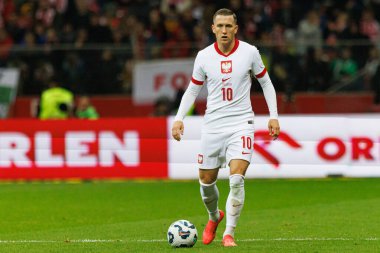 Piotr Zielinski, Polonya ve Portekiz milli takımları arasında oynanan UEFA Uluslar Ligi maçı sırasında PGE Narodowy 'da görüldü (Maciej Rogowski)