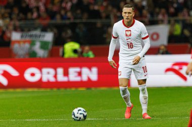 Piotr Zielinski, Polonya ve Portekiz milli takımları arasında oynanan UEFA Uluslar Ligi maçı sırasında PGE Narodowy 'da görüldü (Maciej Rogowski)