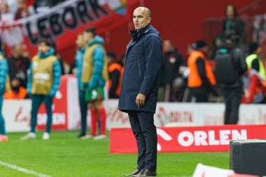 Roberto Martinez, Polonya ve Portekiz milli takımları arasında PGE Narodowy 'da oynanan UEFA Uluslar Ligi maçında görüldü (Maciej Rogowski)