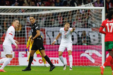 Jan Bednarek, PGE Narodowy 'de Polonya ve Portekiz milli takımları arasında oynanan UEFA Uluslar Ligi maçı sırasında görüldü (Maciej Rogowski)