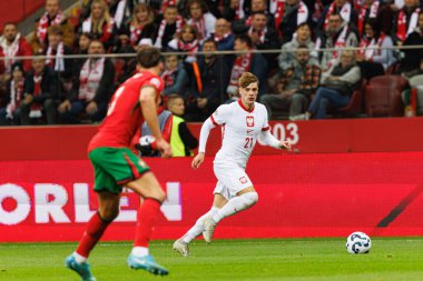 Nicola Zalewski, Polonya ve Portekiz milli takımları arasında PGE Narodowy 'de oynanan UEFA Uluslar Ligi maçında görüldü (Maciej Rogowski)