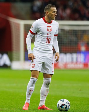 Piotr Zielinski, Polonya ve Portekiz milli takımları arasında oynanan UEFA Uluslar Ligi maçı sırasında PGE Narodowy 'da görüldü (Maciej Rogowski)