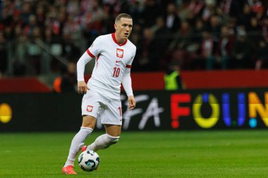 Piotr Zielinski, Polonya ve Portekiz milli takımları arasında oynanan UEFA Uluslar Ligi maçı sırasında PGE Narodowy 'da görüldü (Maciej Rogowski)