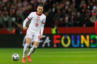 Piotr Zielinski, Polonya ve Portekiz milli takımları arasında oynanan UEFA Uluslar Ligi maçı sırasında PGE Narodowy 'da görüldü (Maciej Rogowski)