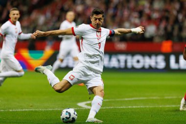 Robert Lewandowski, Polonya ve Portekiz milli takımları arasında PGE Narodowy 'de oynanan UEFA Uluslar Ligi maçında görüldü (Maciej Rogowski)
