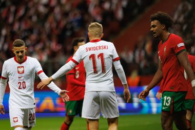 Karol Swiderski UEFA Uluslar Ligi maçında PGE Narodowy 'da Polonya ve Portekiz milli takımları arasında görüldü (Maciej Rogowski)