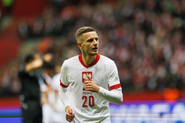 Sebastian Szymanski UEFA Uluslar Ligi maçında PGE Narodowy 'da Polonya ve Portekiz milli takımları arasında görüldü (Maciej Rogowski)