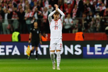 Nicola Zalewski, Polonya ve Portekiz milli takımları arasında PGE Narodowy 'de oynanan UEFA Uluslar Ligi maçında görüldü (Maciej Rogowski)