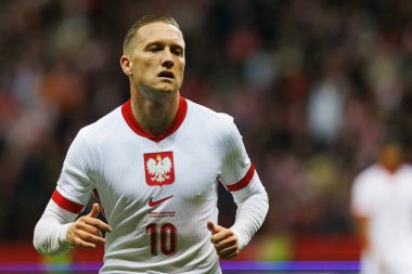Piotr Zielinski, Polonya ve Portekiz milli takımları arasında oynanan UEFA Uluslar Ligi maçı sırasında PGE Narodowy 'da görüldü (Maciej Rogowski)