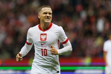 Piotr Zielinski, Polonya ve Portekiz milli takımları arasında oynanan UEFA Uluslar Ligi maçı sırasında PGE Narodowy 'da görüldü (Maciej Rogowski)