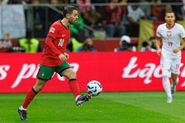 Polonya ve Portekiz milli takımları arasında PGE Narodowy 'de oynanan UEFA Uluslar Ligi maçında Bernardo Silva görüldü (Maciej Rogowski)
