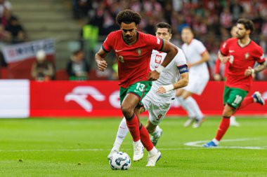 Renato Veiga UEFA Uluslar Ligi maçında PGE Narodowy 'da Polonya ve Portekiz milli takımları arasında görüldü (Maciej Rogowski)