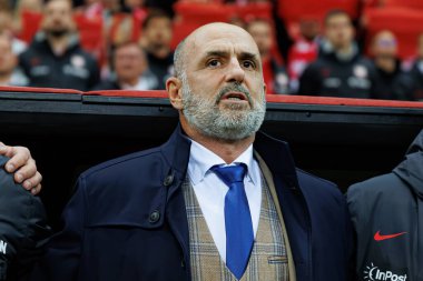 Michal Probierz, Polonya ve Portekiz milli takımları arasında PGE Narodowy 'de oynanan UEFA Uluslar Ligi maçında görüldü (Maciej Rogowski)